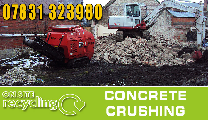 on site recycling - concrete crushing